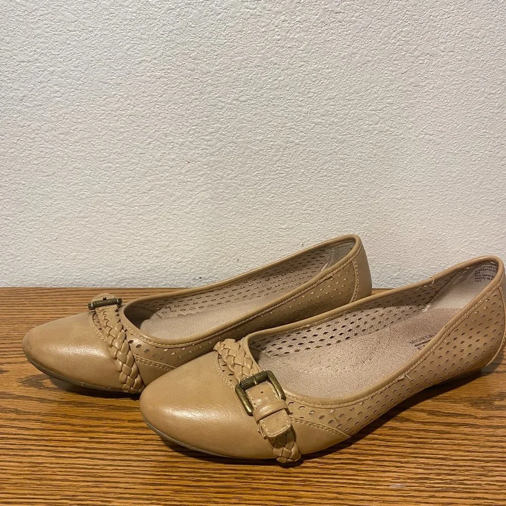 Cliffs by White Mountain Tan Slip on Flats - Picture 1 of 10